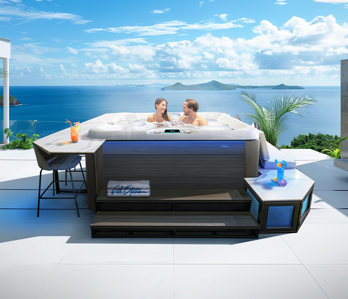 Calspas hot tub being used in a family setting - Hyde Park
